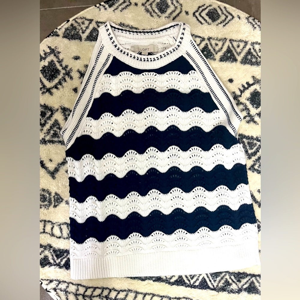 Loft high-neck  tank sweater. Size Large.